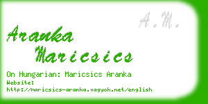 aranka maricsics business card